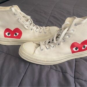 CDG PLAY X CONVERSE HI TOPS